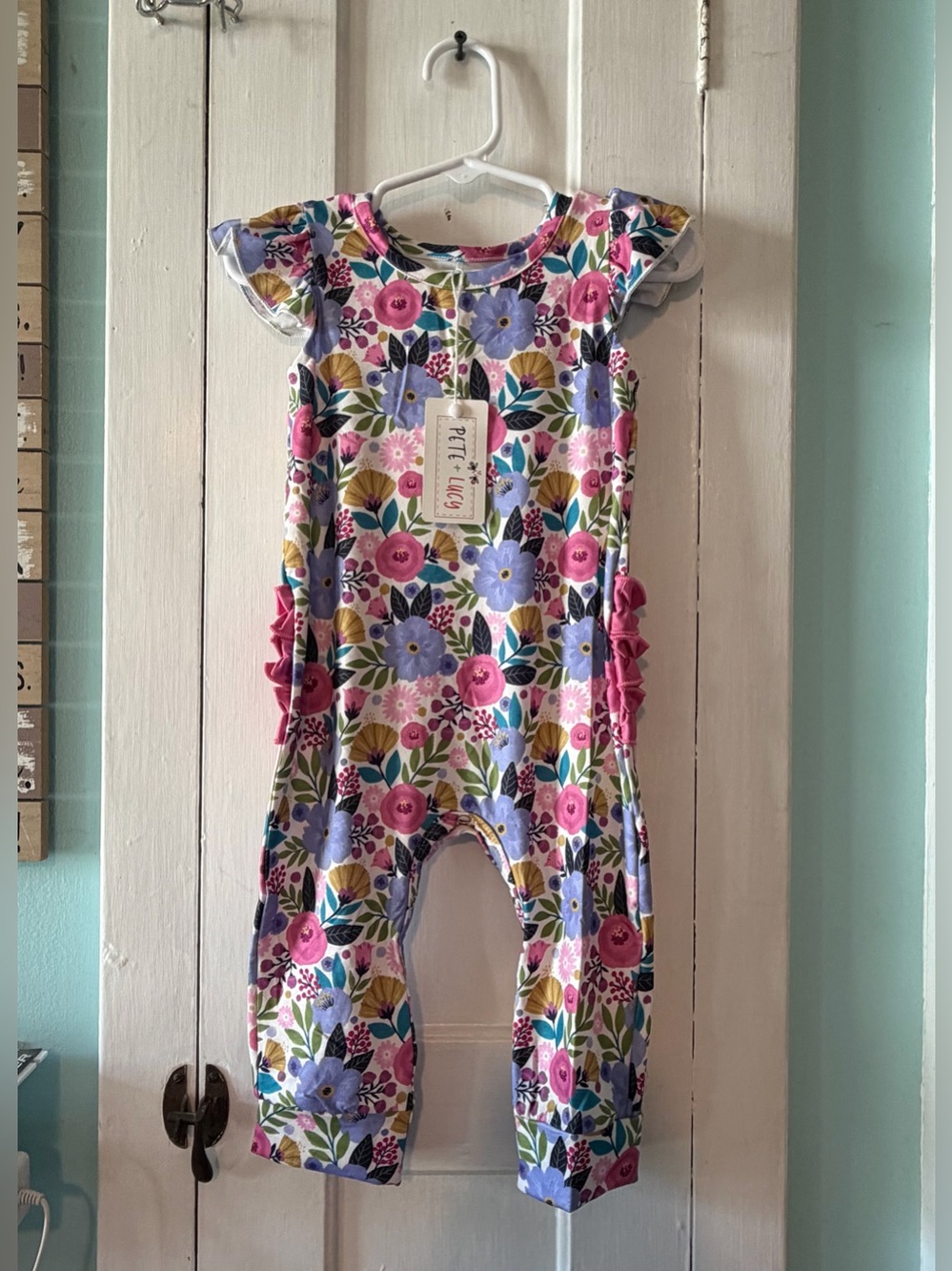 Pete+ Lucy Toddler Girls Romper “Garden Party” Size: 6-9M NWT